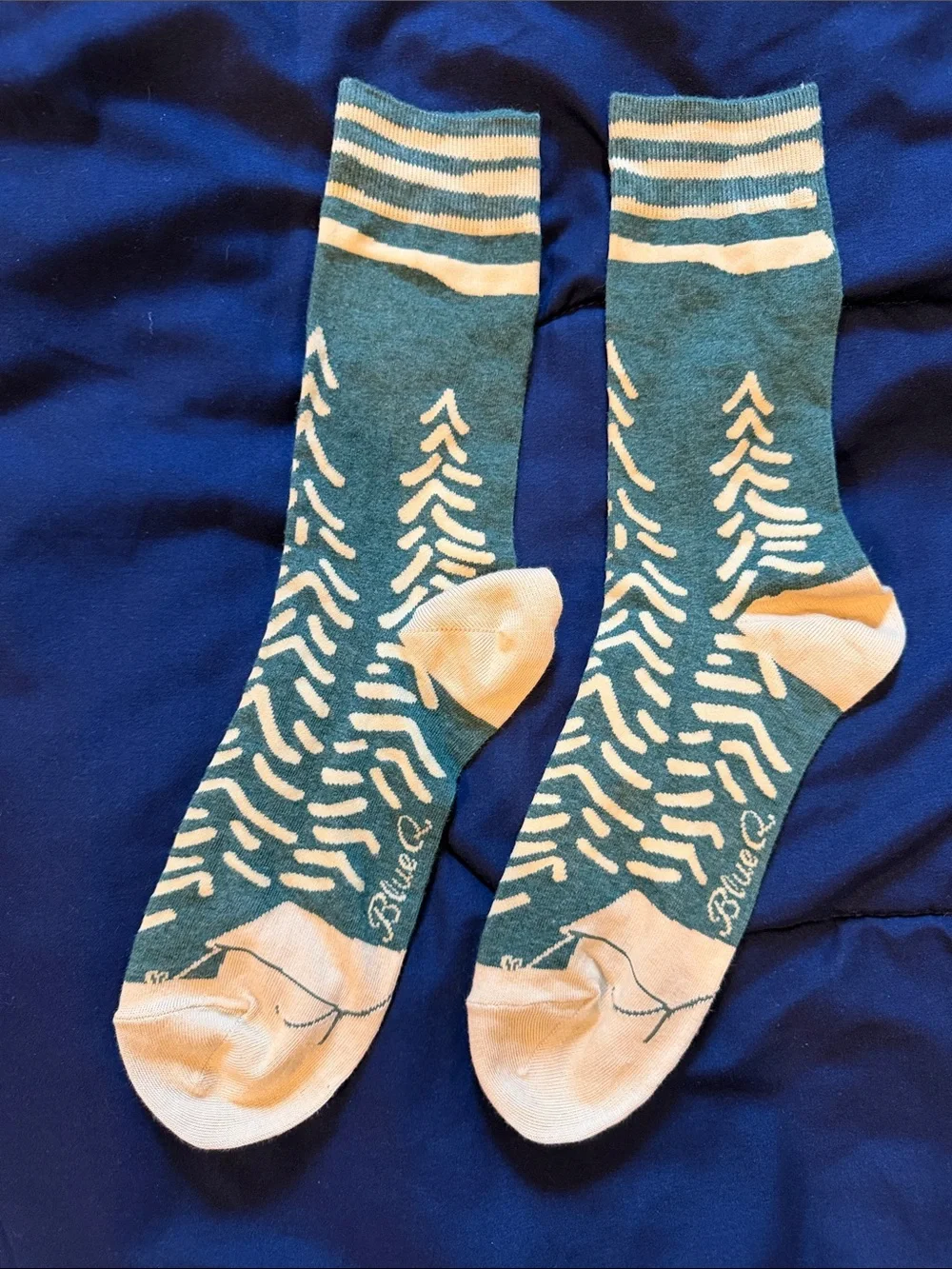 Blue Q Teal & Cream 'Inside Sucks' Graphic Crew Socks